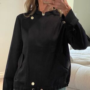 Women's navy short Ted Baker silk jacket. Size1